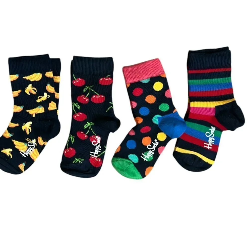 Happy Socks Kids Classic Socks Gift Set, 4 pair, Unisex toddlers 2-3 year, NWT